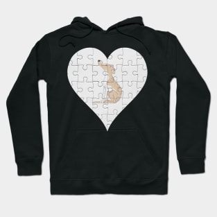 Whippet Heart Jigsaw Pieces Design - Gift for Whippet Lovers Hoodie